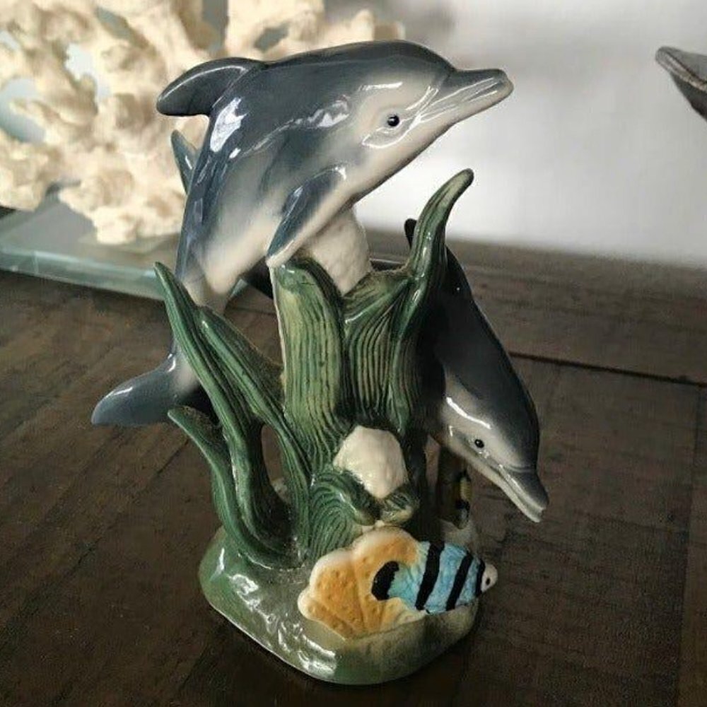 Herco Figurine - Dolphin Figurine Sculpture Decor Vintage - Picture 1 of 3